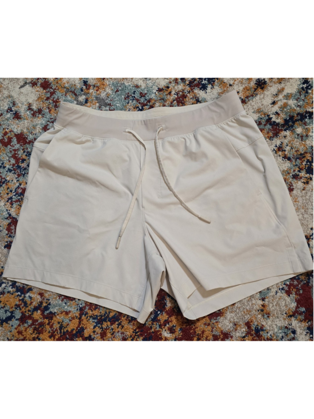 Lululemon Zeroed In Linerless Short 5" Bone Cream Mens Size Medium M LM7BJSS